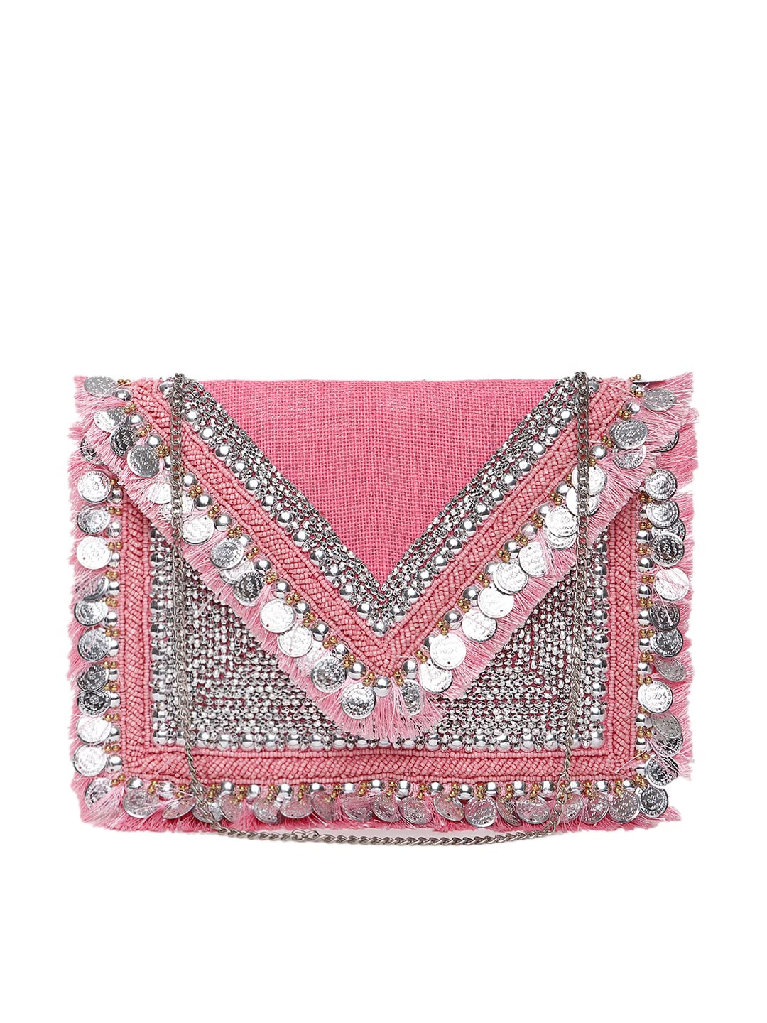 fabbhue Women's Handicraft Embroidered Clutch Purse Bag with sling chain | SSFPL041-picture-27