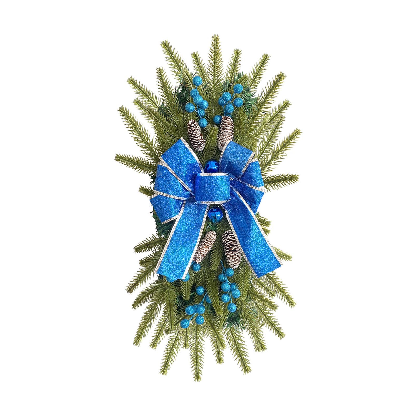 Kalttoy Christmas Wreath 2023 Bowknot Artificial Pine Wreath Stairway Stairway Swag Christmas Decorationas Garlands Staircase Decoration Home and Decoration