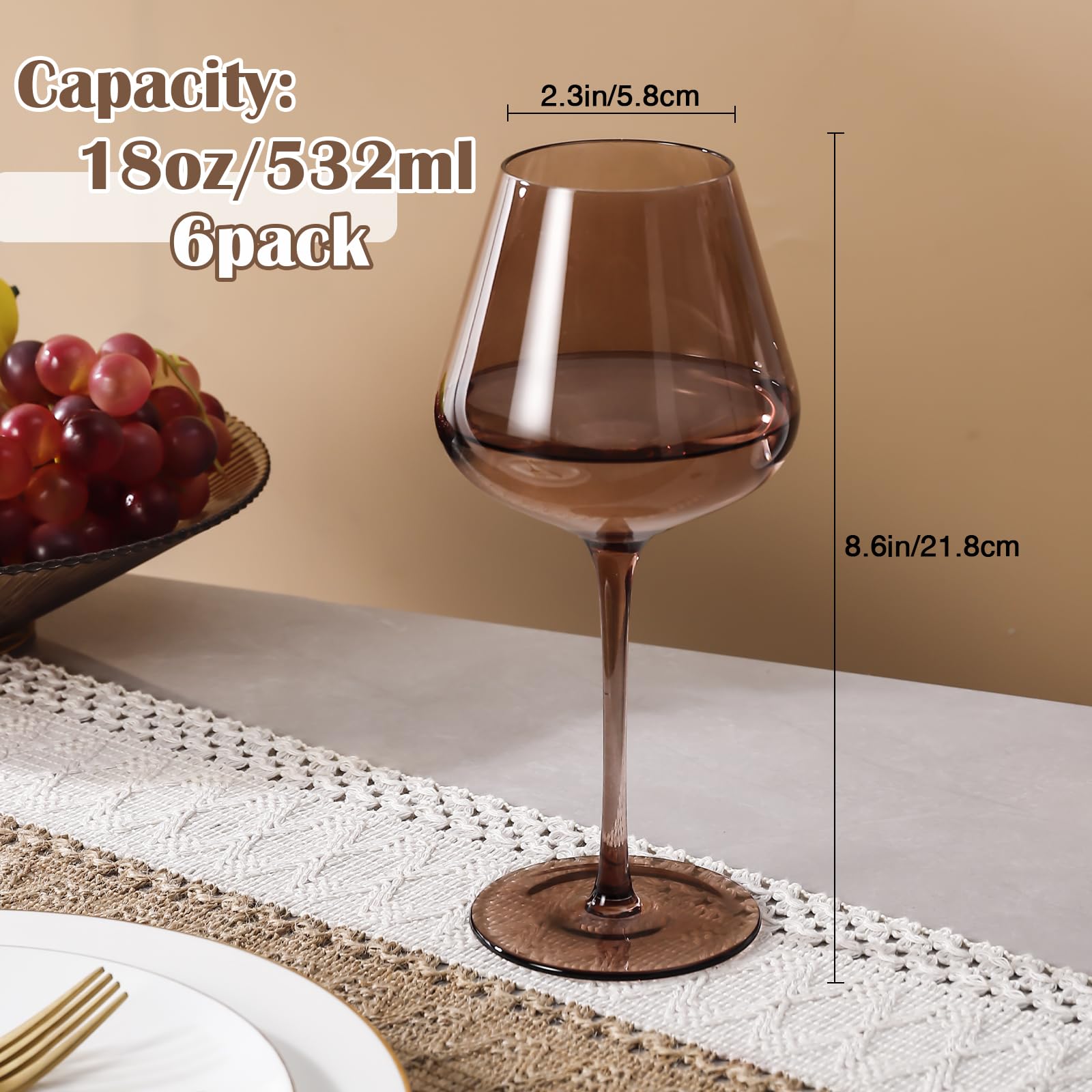 Venus Weinglas-Set, bleifreie Kristall-Burgunder-Weingläser, Glaswaren für Partys und besondere Anlässe, 170 ml, 510 ml