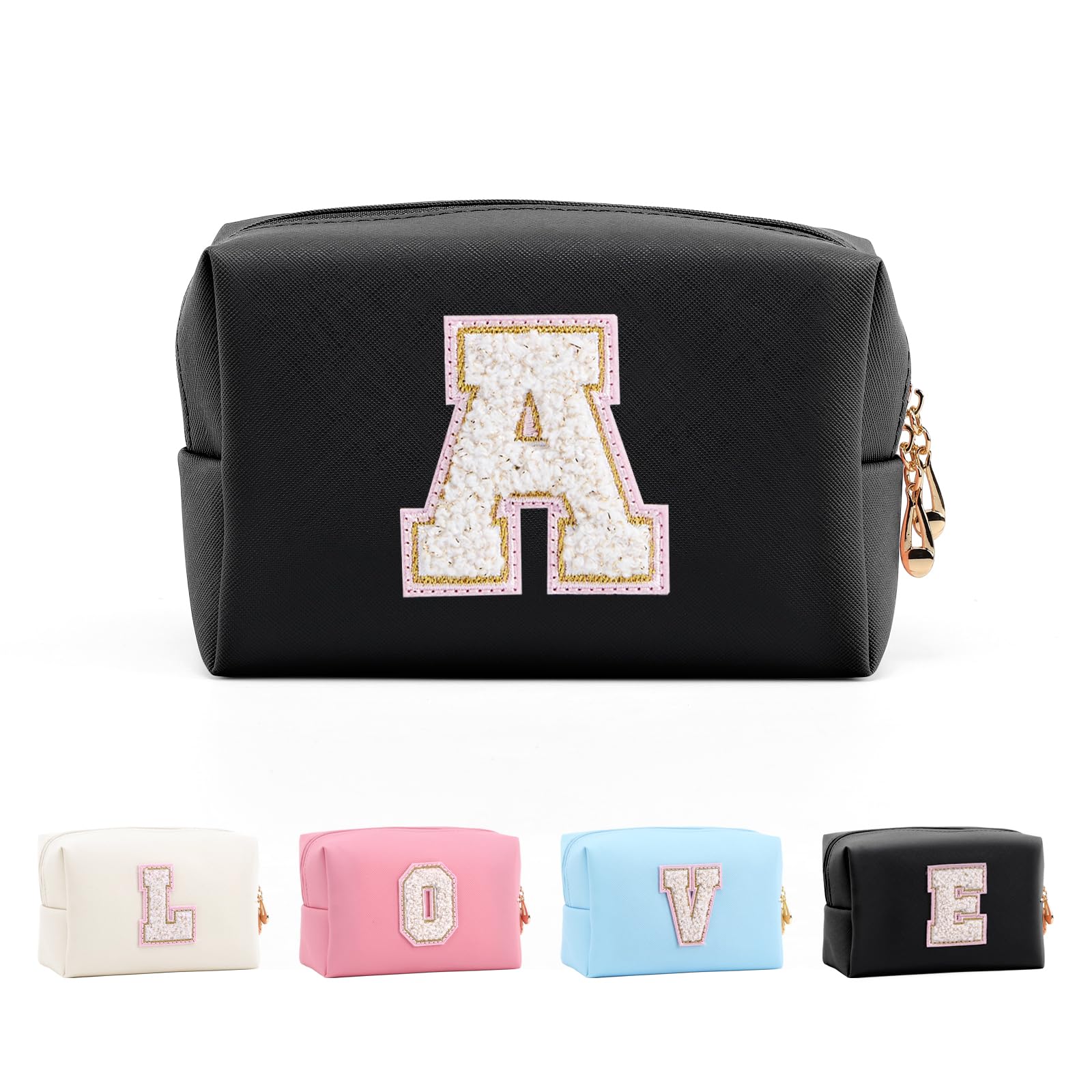 Bolsa de Maquillaje, Bolsa de Cosméticos Impermeable de Viaje, PU Cuero, Neceser de Baño, Bolsa De Aseo Y Almacenamiento para Mujer,Cosas Preppy para niñas Adolescentes (Letra A-Z) — view 104