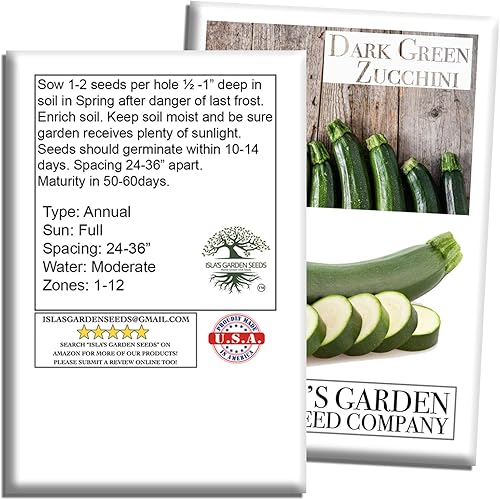 Miniatura 7 de Semillas de calabaza de verano de calabacín verde oscuro para plantar, más de 50 semillas tradicionales por paquete, semillas de jardín de Isla