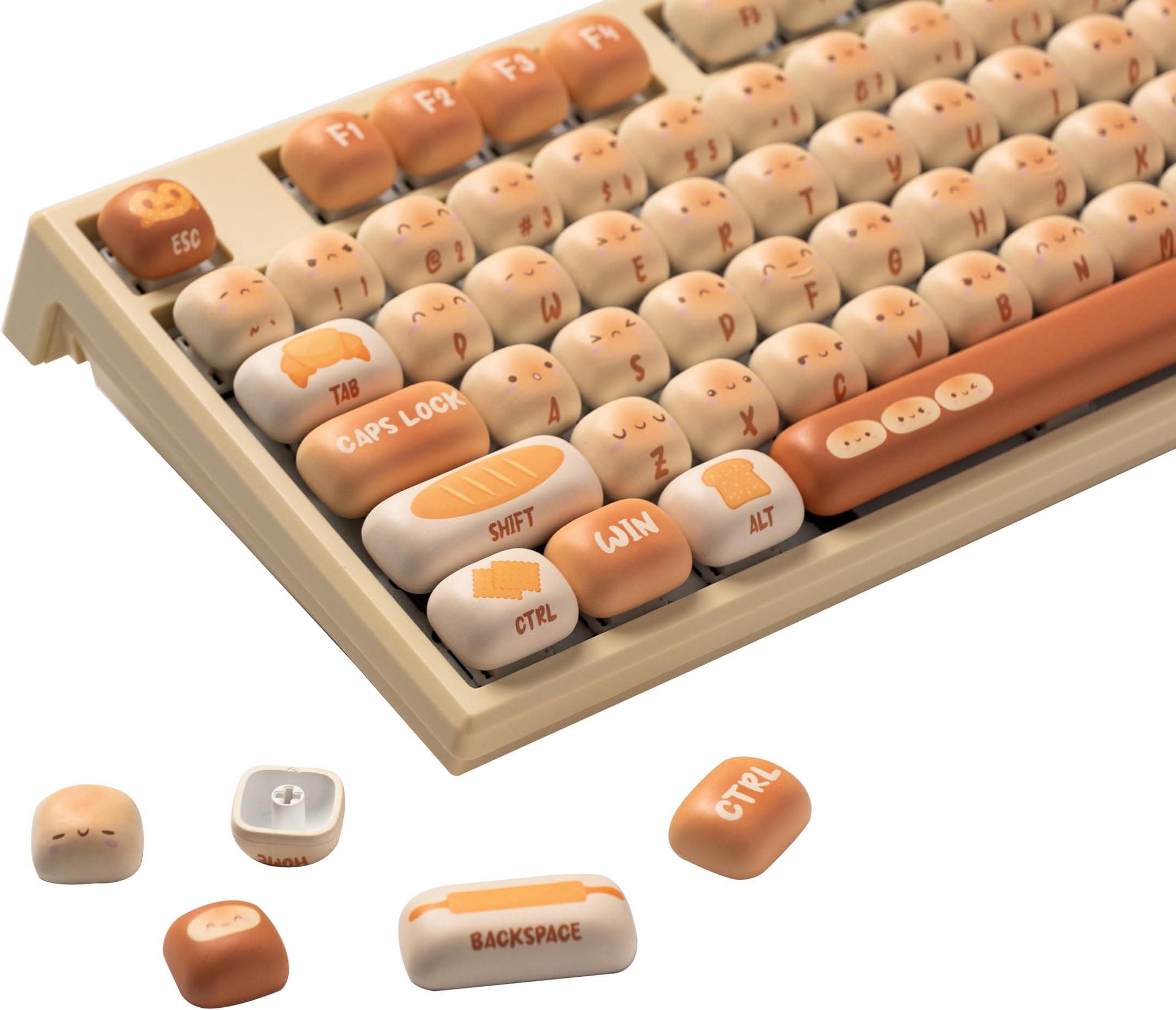 PBT Keycaps Set, Bun Wonderland MOG Profile 138-Key Keycaps for Mechanical Keyboards