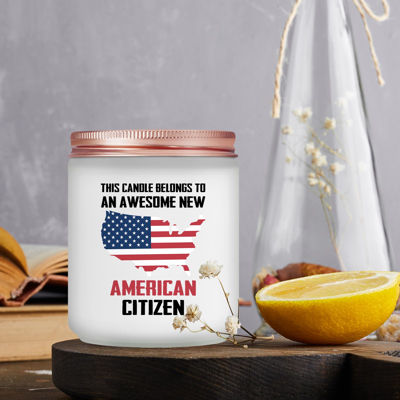 New American Citizenship Gifts - Congratulations New American Citizen Present - Cool US Flag Candle Gifts for 2025 US Citizenship, Women, Men, Friends, Family