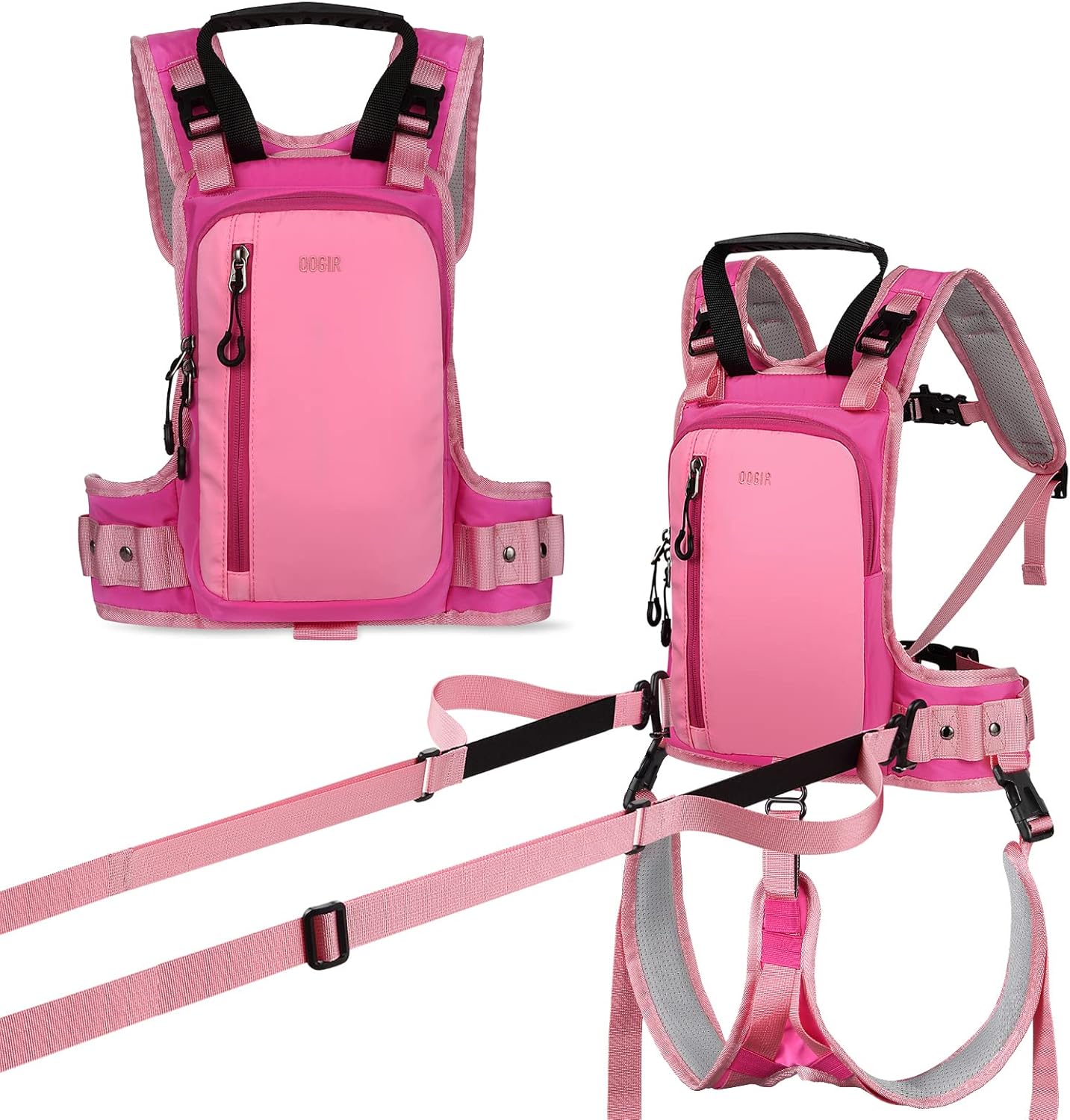 QOGIR Ski and Snowboard Harness for Kids: Learn to Ski Safely and Teach Your Child The Speed Control of Skiing,Mini Backpack, Adjustable Seat Harness