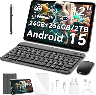 Blackview MEGA2 Tablet 12 Pollici con Tastiera, Android 15, 24GB RAM (6+18GB) + 256GB,...