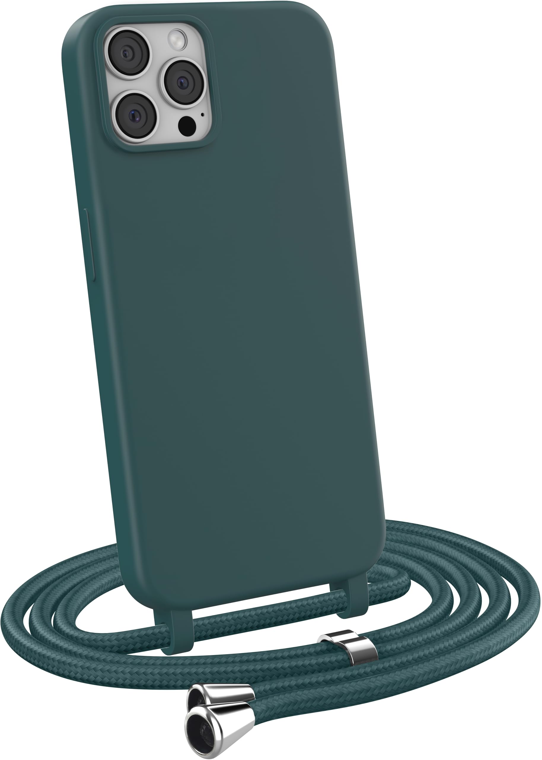 MyGadget Cover per iPhone 12 Pro Max - Custodia con Corda - Case con Cordino Trasparente Antiurto con Laccio | Tracolla - Practical Stylish - Nero