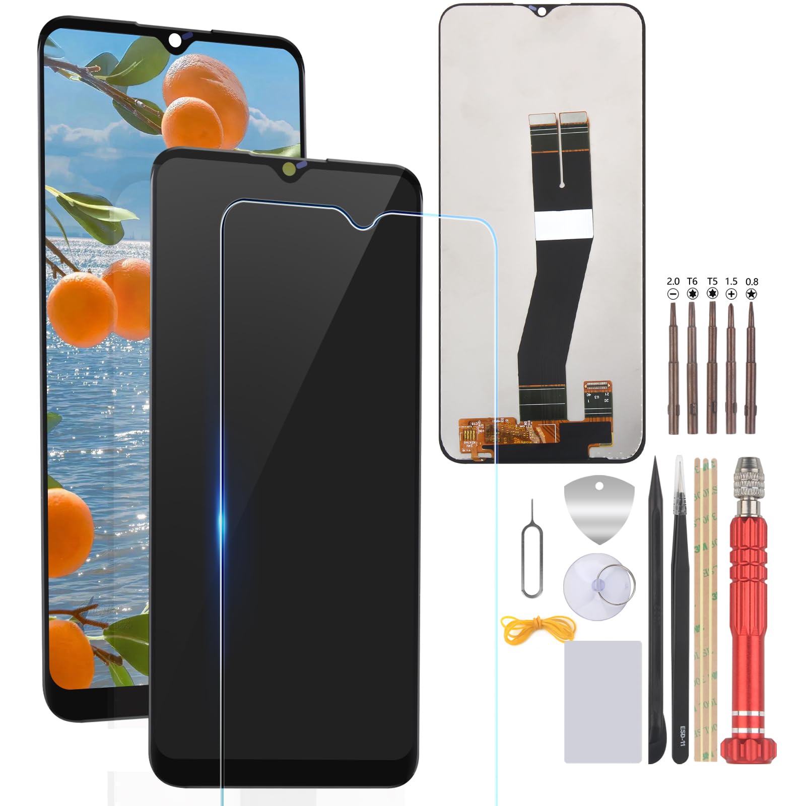 FKBAightccy Screen Replacement for Samsung Galaxy A03s A037F A037M 159.5mm 6.5" LCD Display Touch Screen Digitizer Assembly