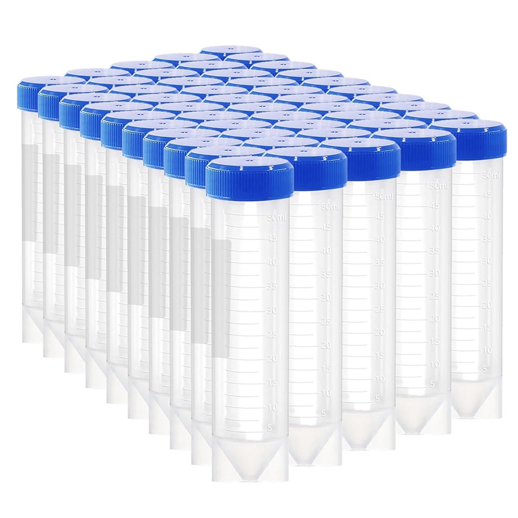 Provette per Centrifuga in Plastica da 50 Ml con Tappo A Vite, 150 Pezzi Provette Coniche in Plastica Autoportanti da 50 Ml con Tappo