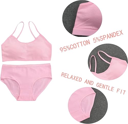 Miniatura 3 de Conjunto de ropa interior para niñas, sujetadores de entrenamiento para niñas con brasier de entrenamiento para niñas hipster, conjunto de bralette