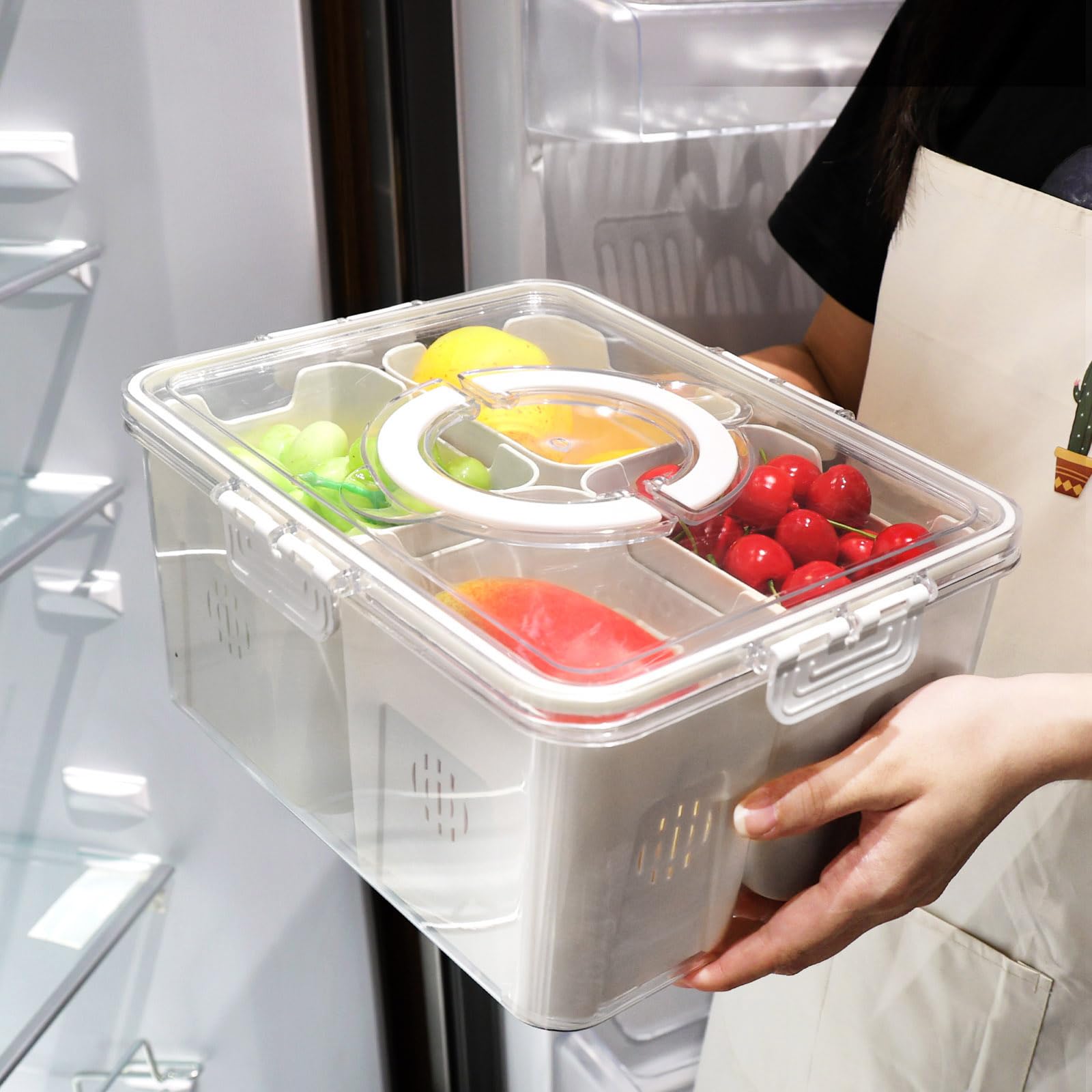 5 Frischhaltedosen Mit Sieb – Kühlschrank-Organizer Set, Dicht & Stapelbar