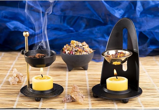 Difusor de Aromas Metálico con Portavelas Negro y Dorado miniatura 2