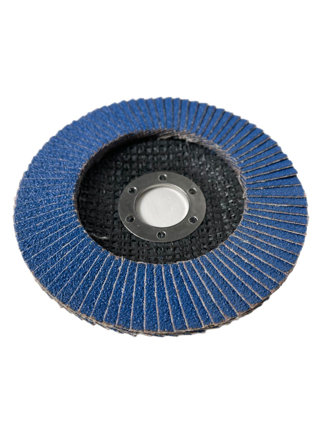 Discos abrasivos planos P60 de 115 mm, 50 unidades, color azul