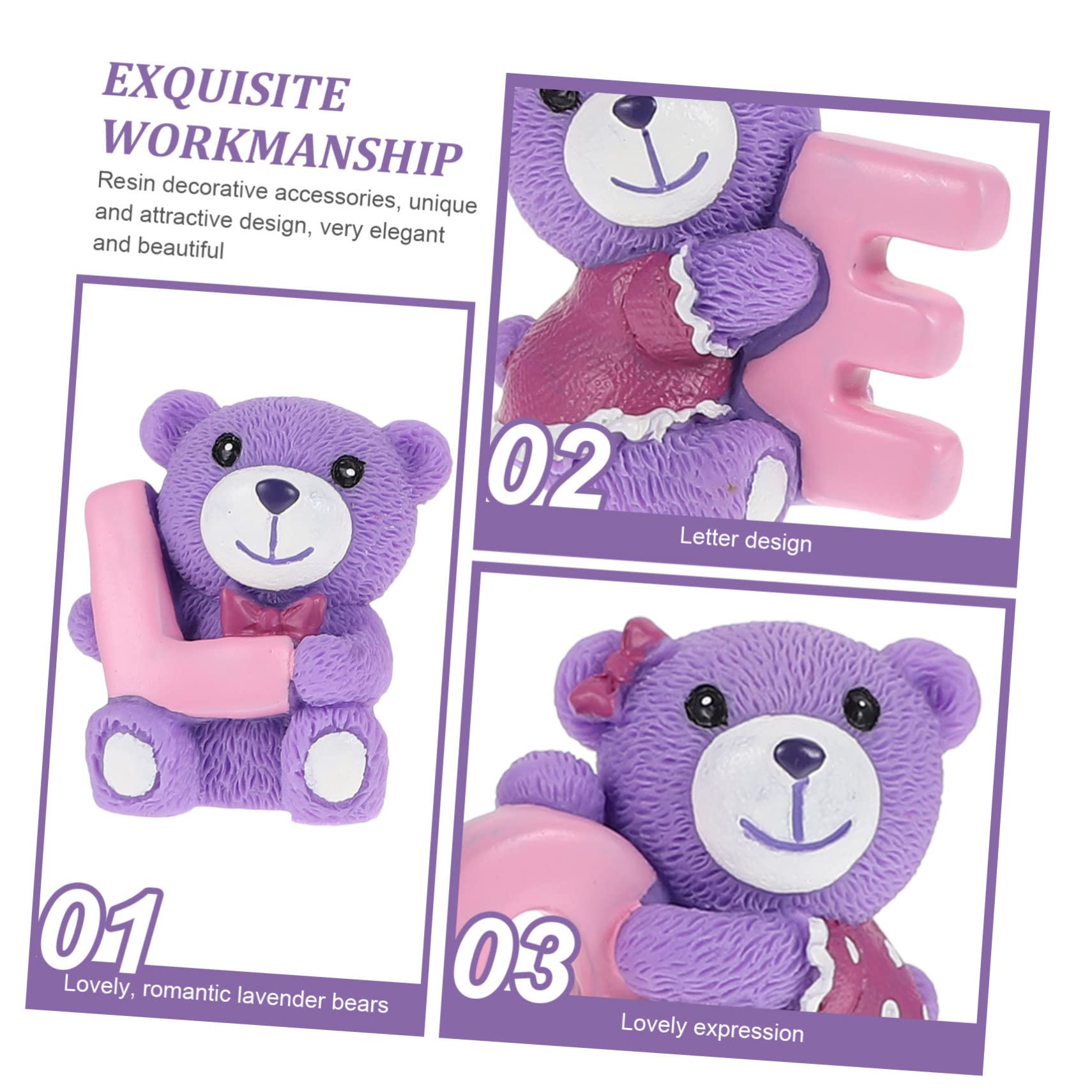 Toyvian 12pièces Ornements Ours pour Cake Decoration De Saint-Valentin Et Décor De Fête