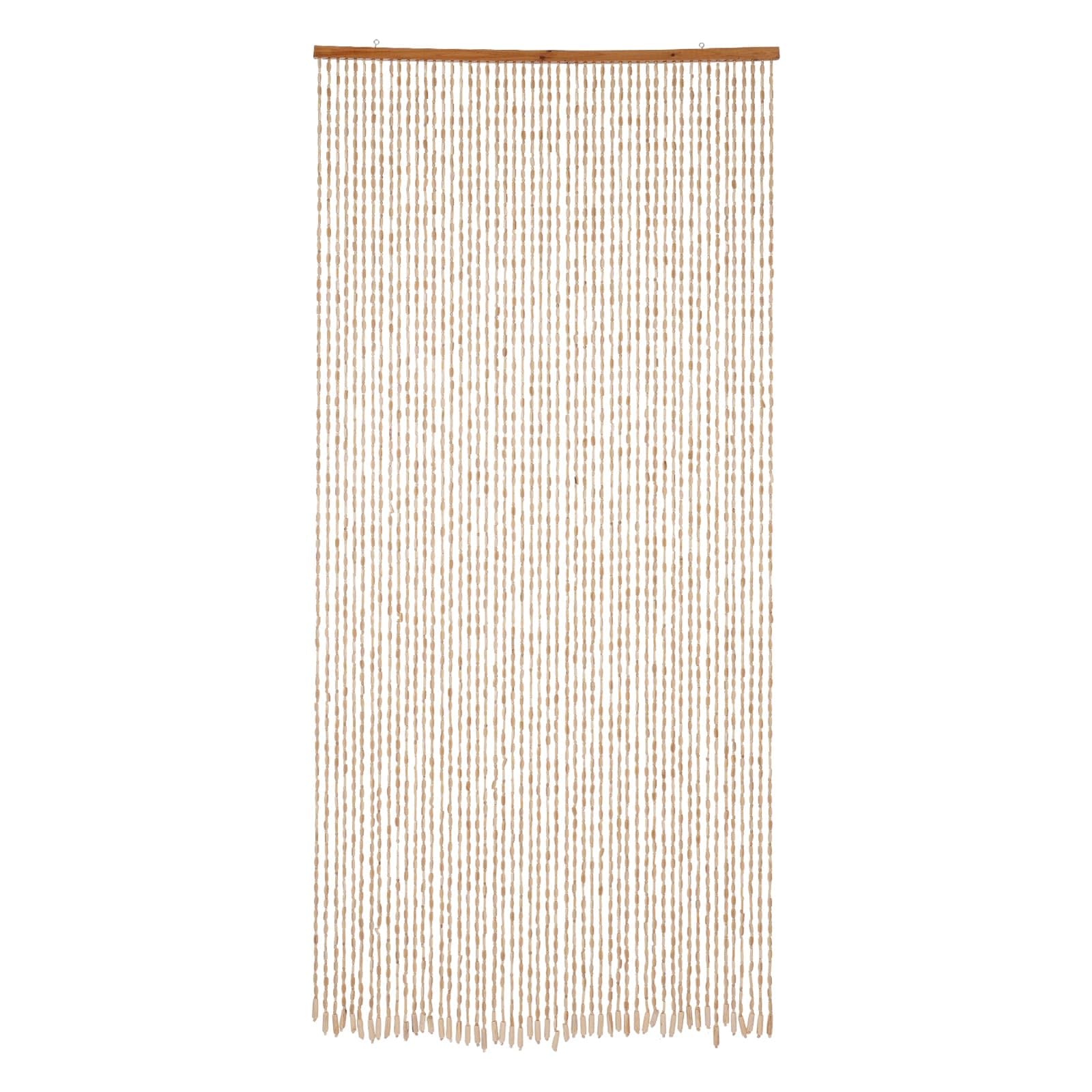 Rideau de Porte Perlé en Bois de Bambou, Rideau Décoratif Naturel pour Portes d'Entrée, Salon, Chambres à Coucher, 90 x 200 cm, 52 Lignes (Bois)