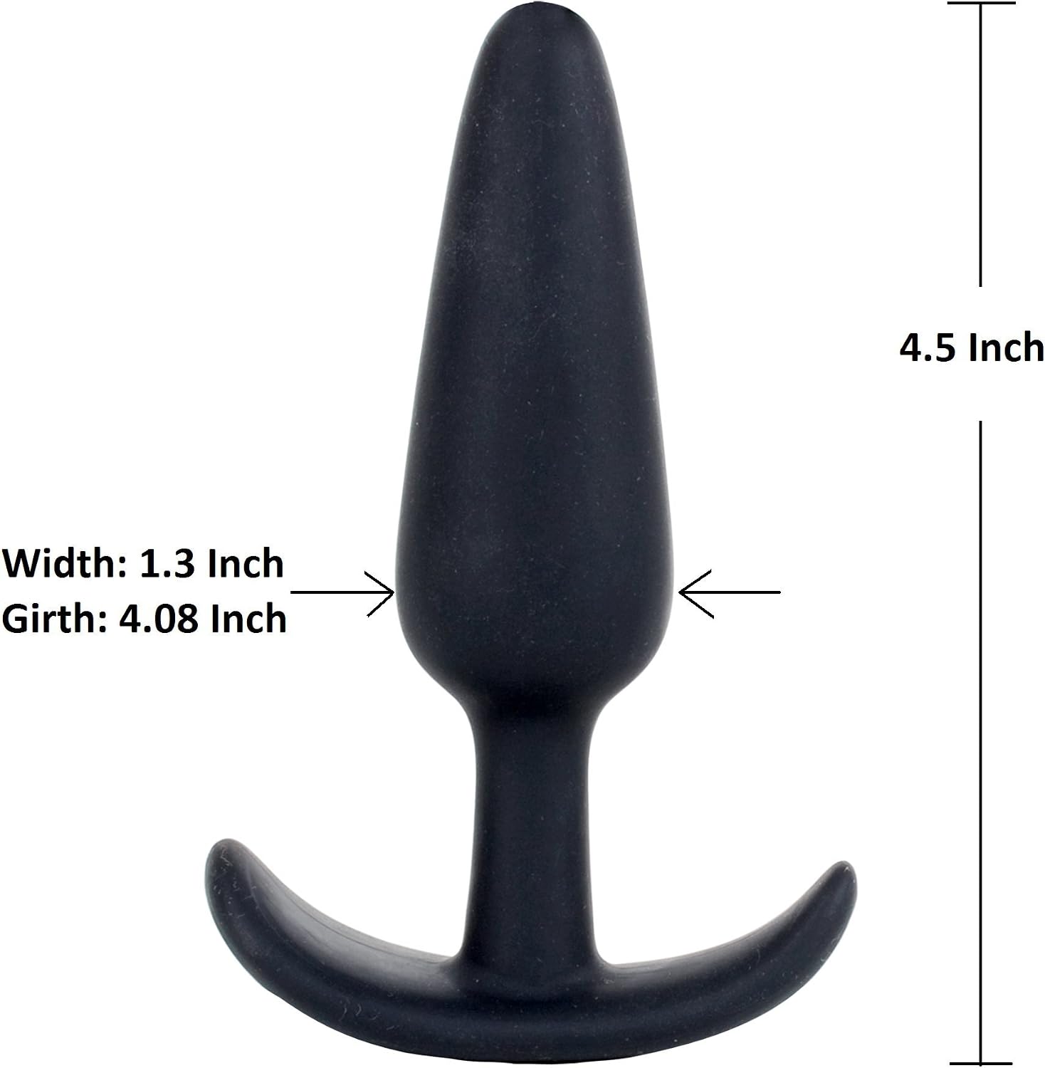 Doc Johnson Mood - Naughty 1 - Silicone Anal Plug - Large - 4.9 in. Long and 1.3 in. Wide - Tapered Base for Comfort Between The Cheeks - Large - Black