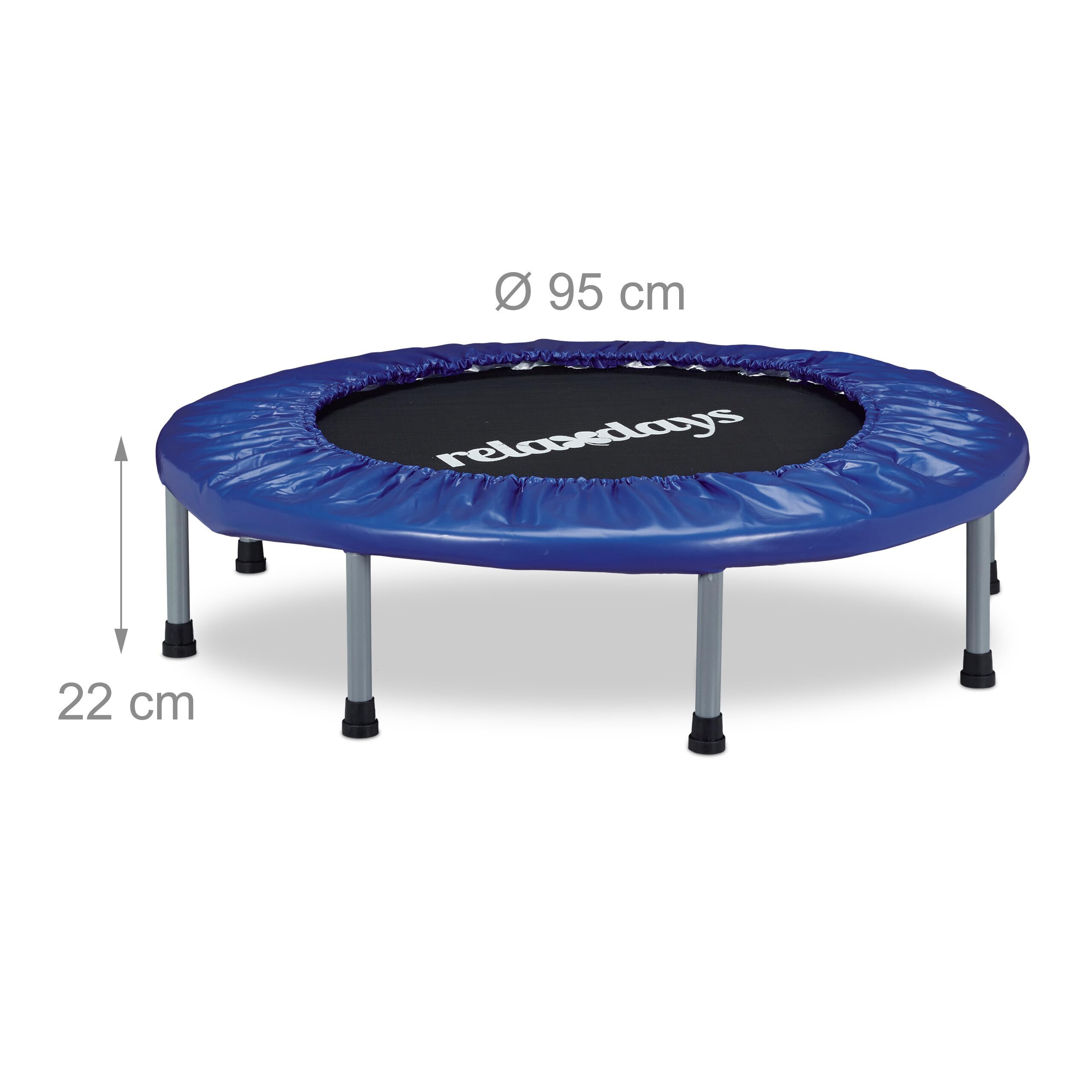 Trampolín de Interior Relaxdays, Ø 95 cm, minitrampolín Plegable hasta 100 kg, Deporte y Gimnasia