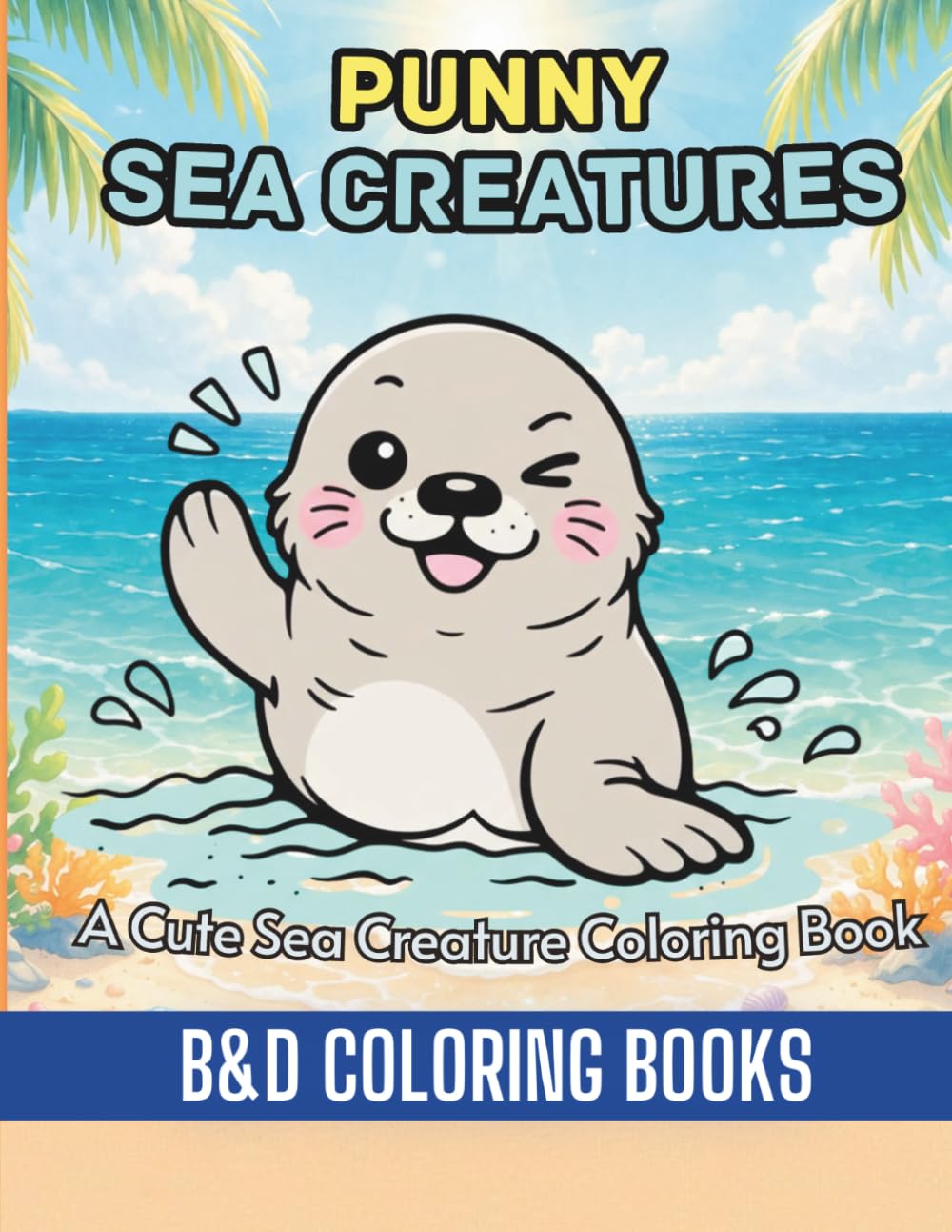 Punny Sea Creatures: A Cute Sea Creature Coloring Book Featuring Adorable Ocean Animals, Funny Puns, and Playful Underwater Scenes for Kids, Teens, ... Who Love Marine Life (Coloring Book Series)