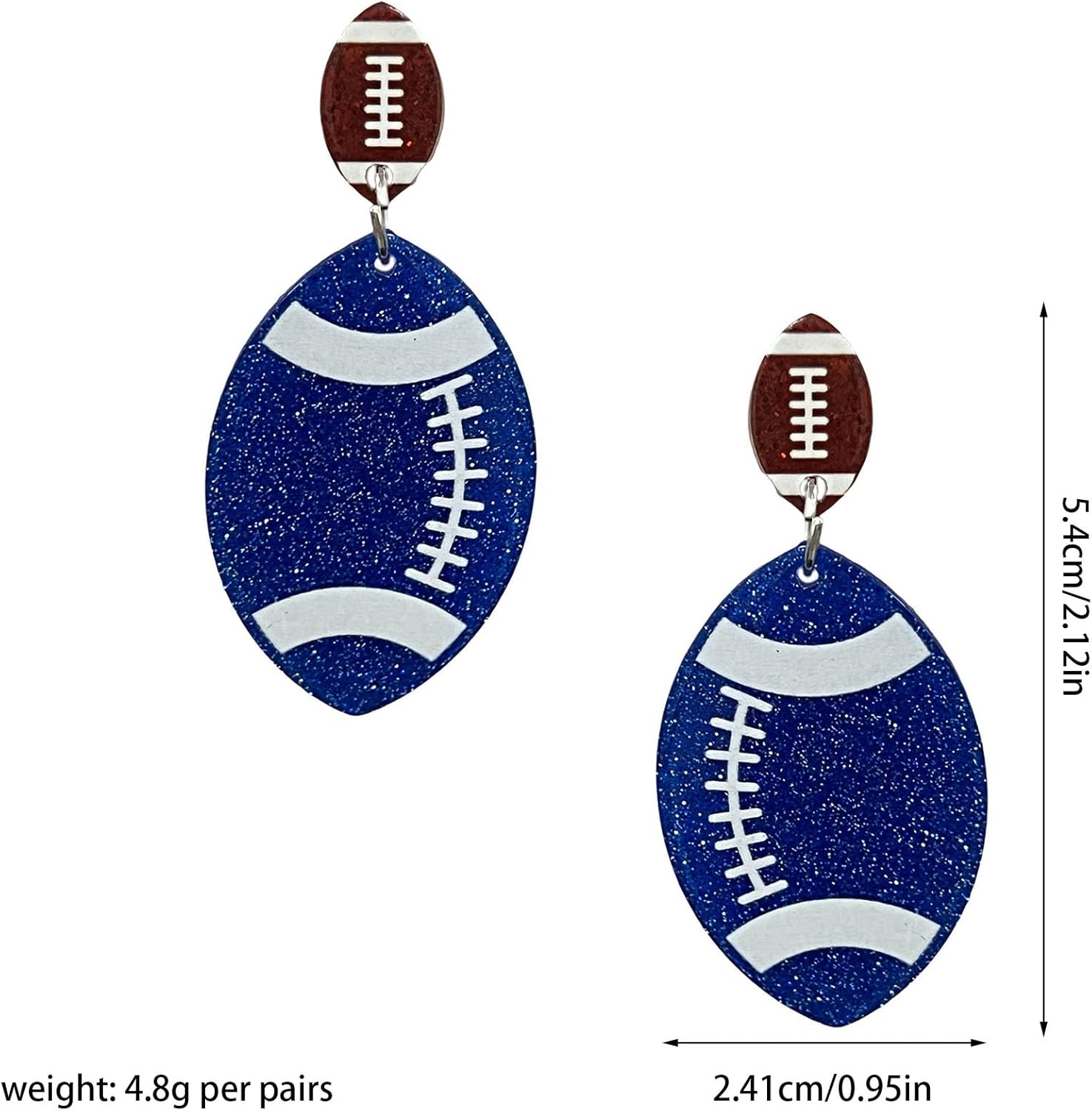 Game Day Earring Acrylic Rugby Stud Earrings for Women Lightweight Sport Lover Jewelry - Image 5