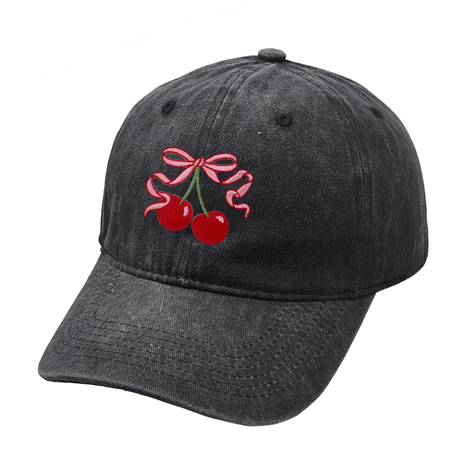 Cappello da baseball regolabile in cotone con stampa con fiocco, per attività all'aperto, hiphop, danza, cappello da baseball