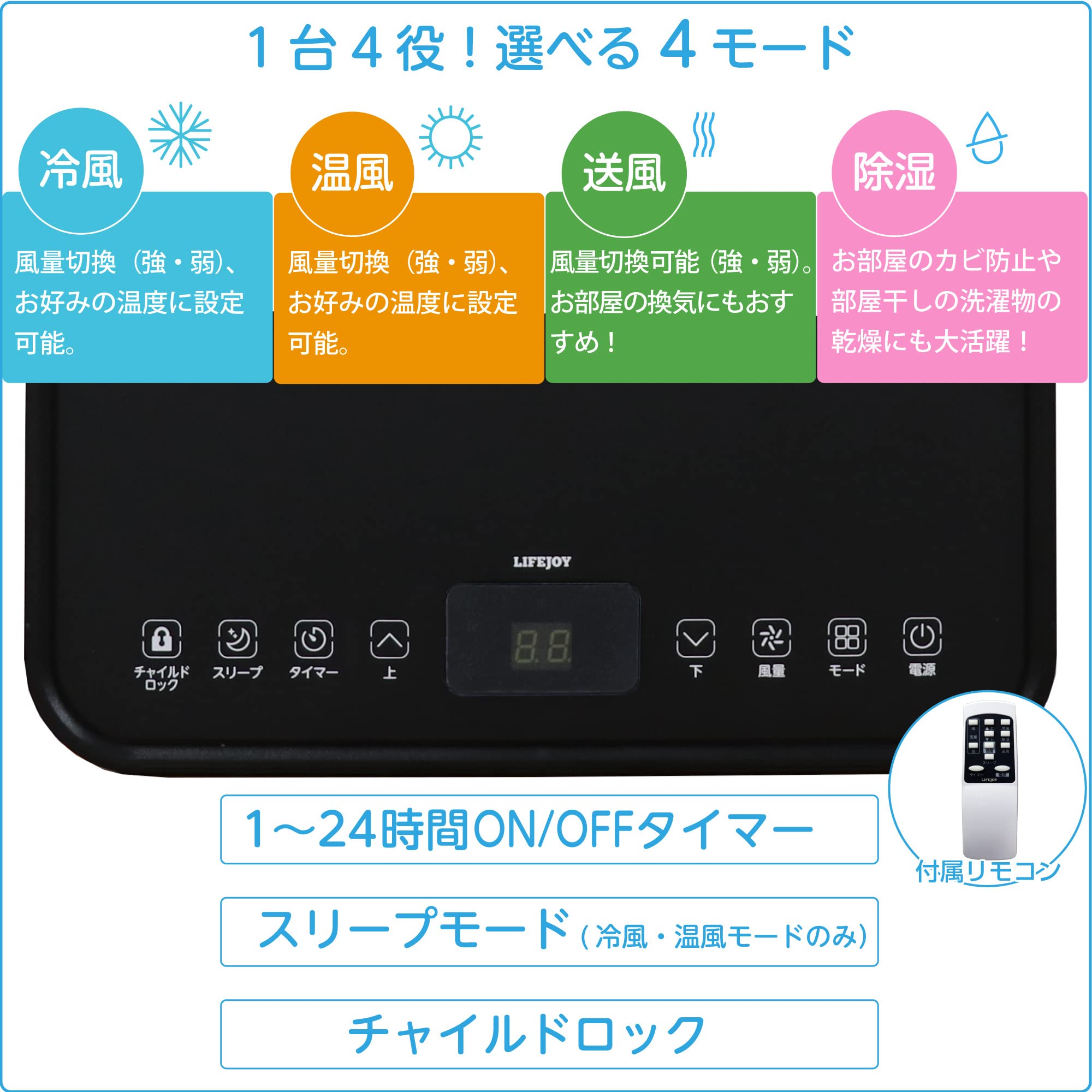 Amazon.co.jp: 【冷風温風タイプ】【除湿機能搭載】ライフジョイ