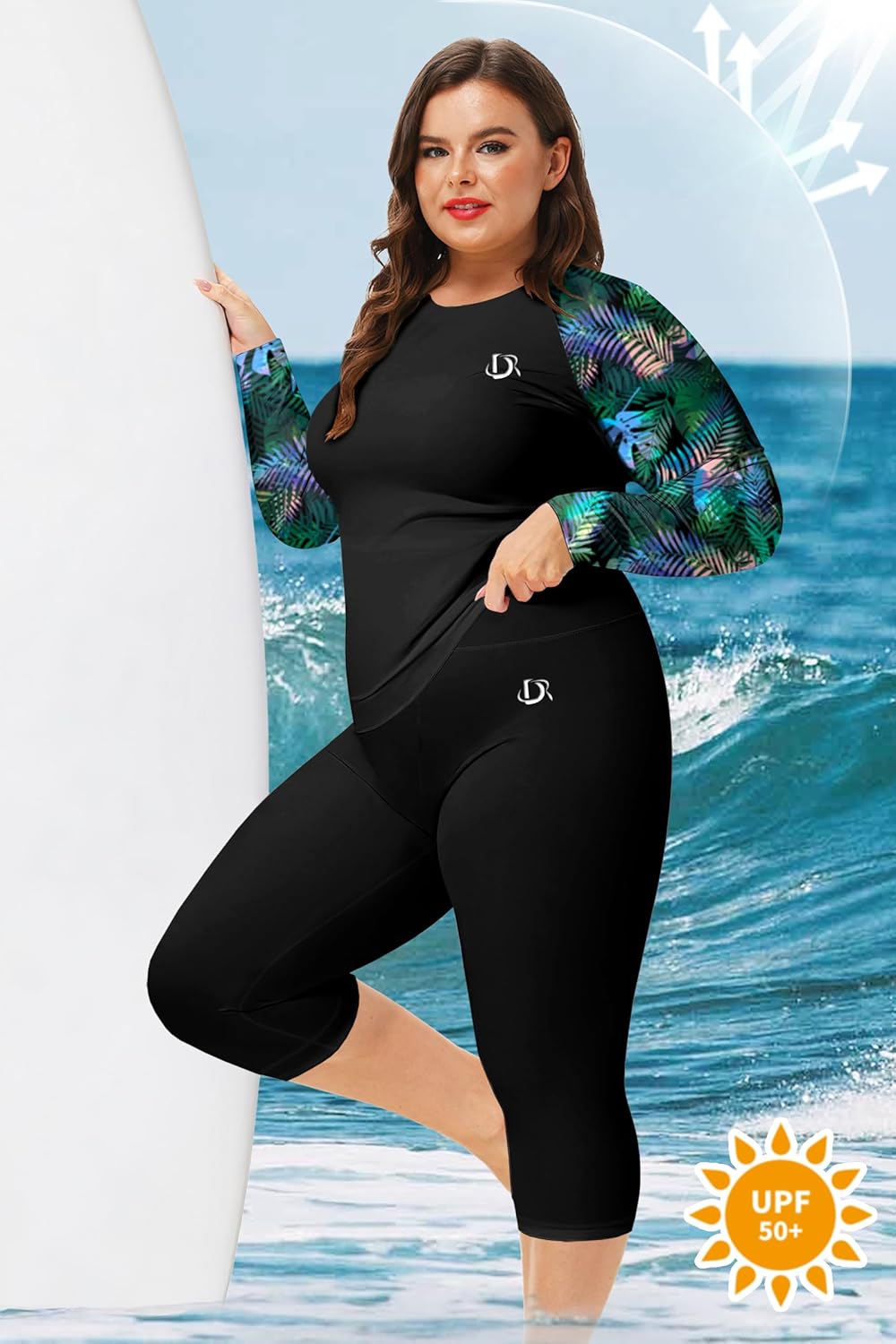 Deerose Swim Pants for Women Swim Capris High Waisted Sun Protection UPF 50+ Long Swimming Leggings Shorts - Image 6