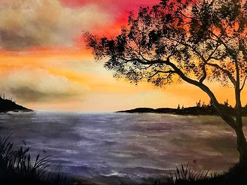 Buyartforless EDC408 - Lienzo decorativo para pared (9.4 x 7.1in), color azul