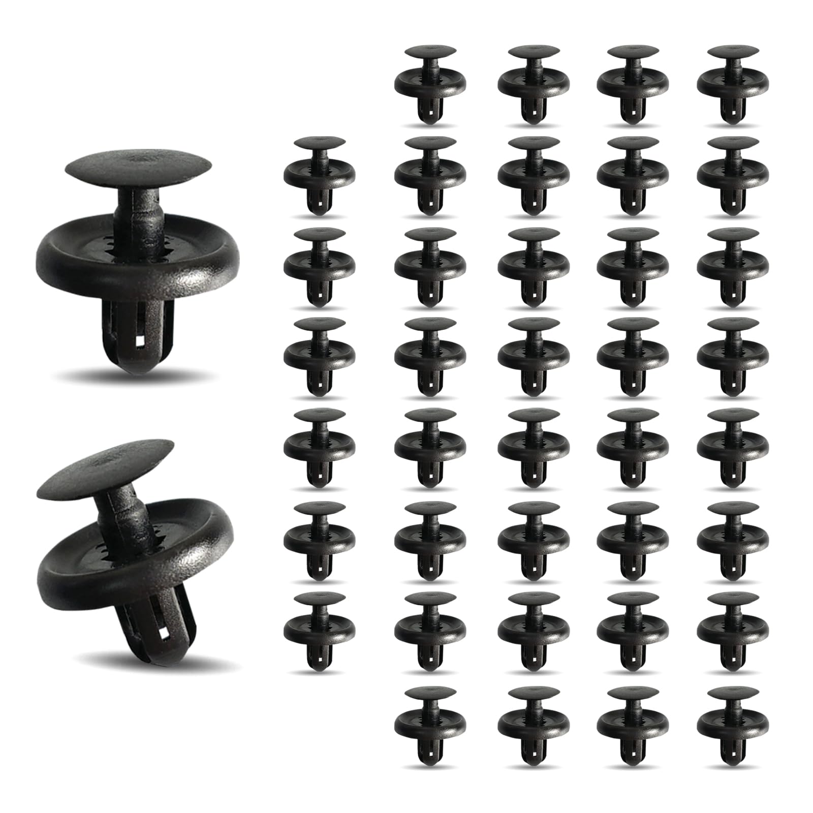 40 PCS Automotive Engine Low Guard Plate Buckle, Multi-functional Splash Guard Clamp Through-nail Fixing Parts, Replacement Accessories, Compatible with Zotye T800 Toyota Lexus (Black)