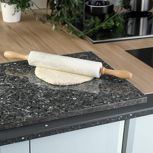 Miniatura 7 de Koville Norwegian Tabla de cortar de granito natural para cocina, 16 x 20 pulgadas, losa de piedra extra grande hecha a mano para queso, embutidos,