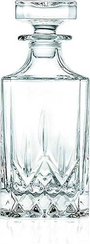 Miniatura 1 de Vaso – Decantador de whisky – Cuadrado – Para whisky, licor, escocés, vodka, bourbon – o para vino – Decantador con tapón – Corte diseñado – 25