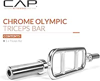 Vista 2 de CAP Barbell Barra olímpica para tríceps de 34 pulgadas, cromada (OBIS-34S)