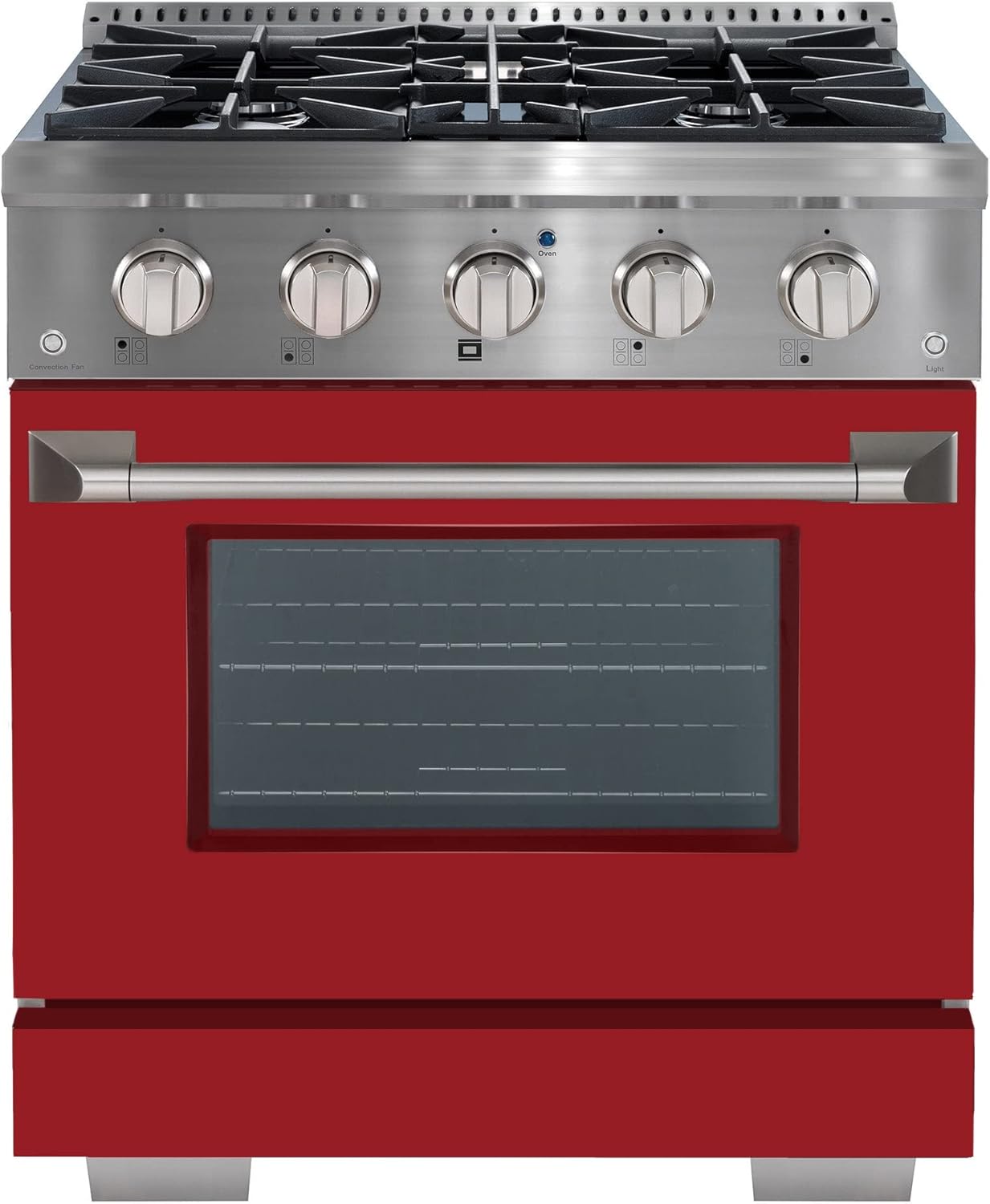 Ancona 30” Gas Range with 4 Burners and Convection Oven in Stainless