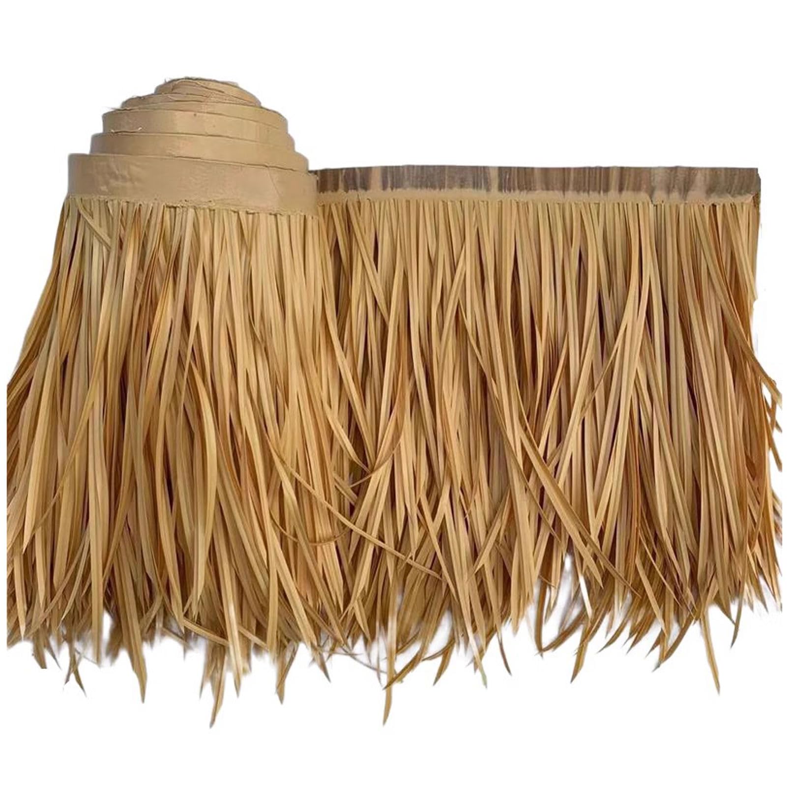Chaume de Toiture de Paille Tiki Feuilles Toit de Chaume de Palmier Ignifugé Panneaux de Toit de Palme Décorations De Fête Hawaïen Parasol Jardin Gazebo(Size:0.5x10m/1.6x32ft,Color:Jaune)