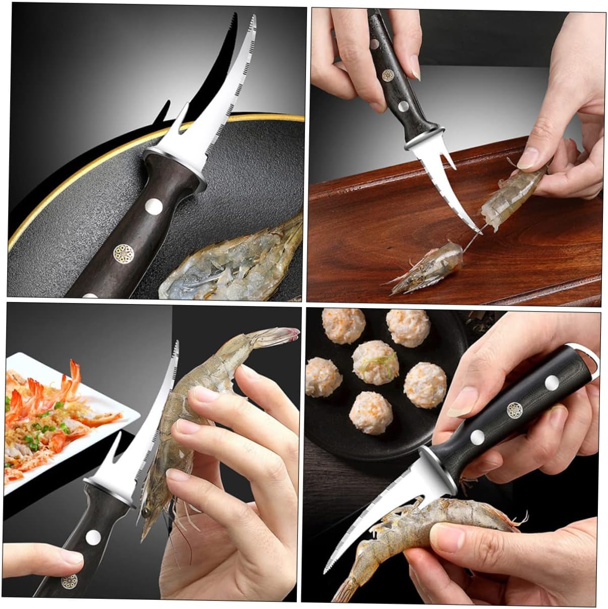 Amosfun Shrimp Shell Shucker Shrimp Peeling Tool Stainless Steel Comfortable to Hold for Seafood