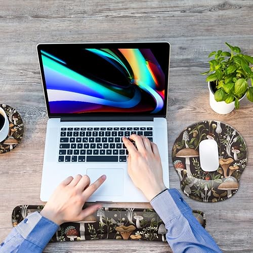 Vista 20 de Ergonomic Mouse Pad with Wrist Rest and Keyboard Wrist Rest, Memory Foam Wrist Rest for Computer Keyboard, Easy Typing, Pain Relief, Mouse Pad Wrist