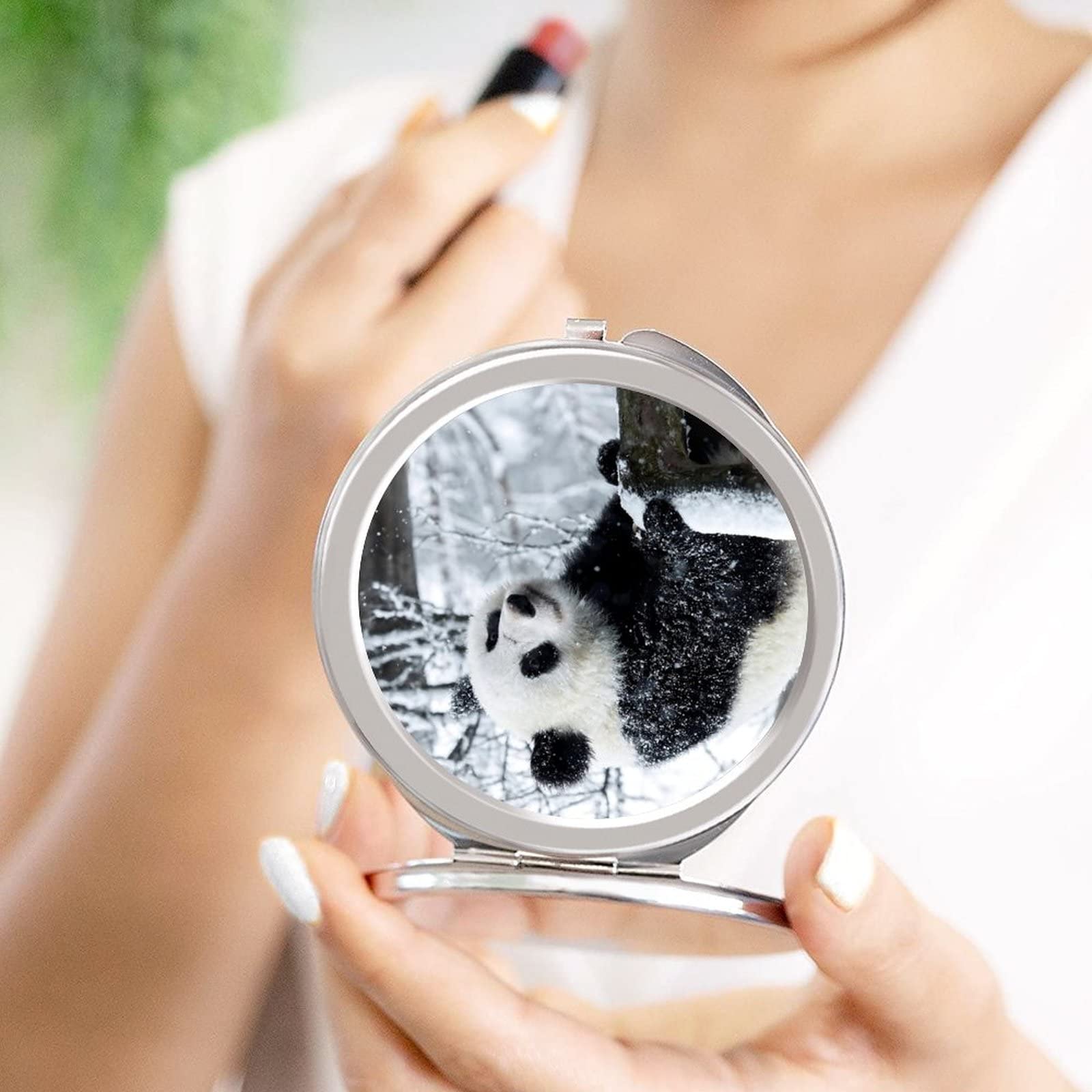 Amazon.co.jp: 化粧鏡 化粧ミラー パンダ ぱんだ ペット 動物 雪