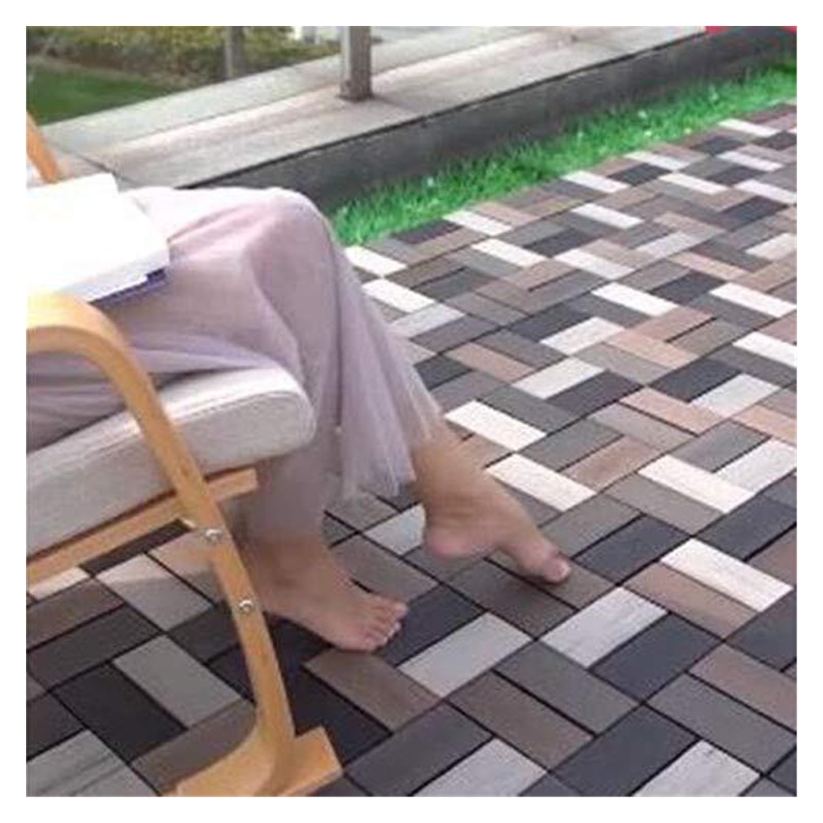 Azulejos de cubierta de patio compuestos de plástico y madera, 1 unidad
