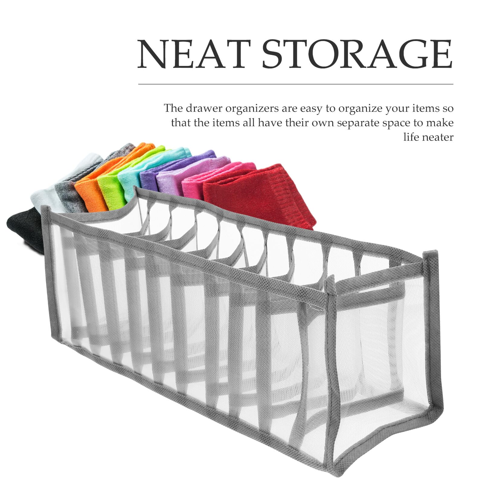 5 pezzi Organizer Armadio in Nylon con Scomparti Multigriglia Traspiranti Scatole Compatte per Intimo Calze Jeans e Reggiseni per Camera