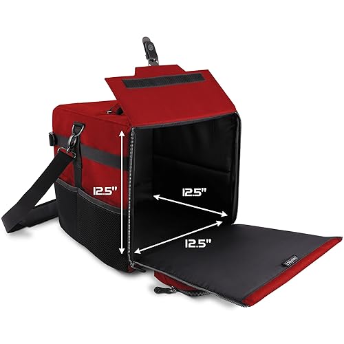 Miniatura 39 de ENHANCE Bolsa de hombro para juego de mesa, almacenamiento reforzado para juegos de mesa con correa acolchada para el hombro y bolsillos de Negro