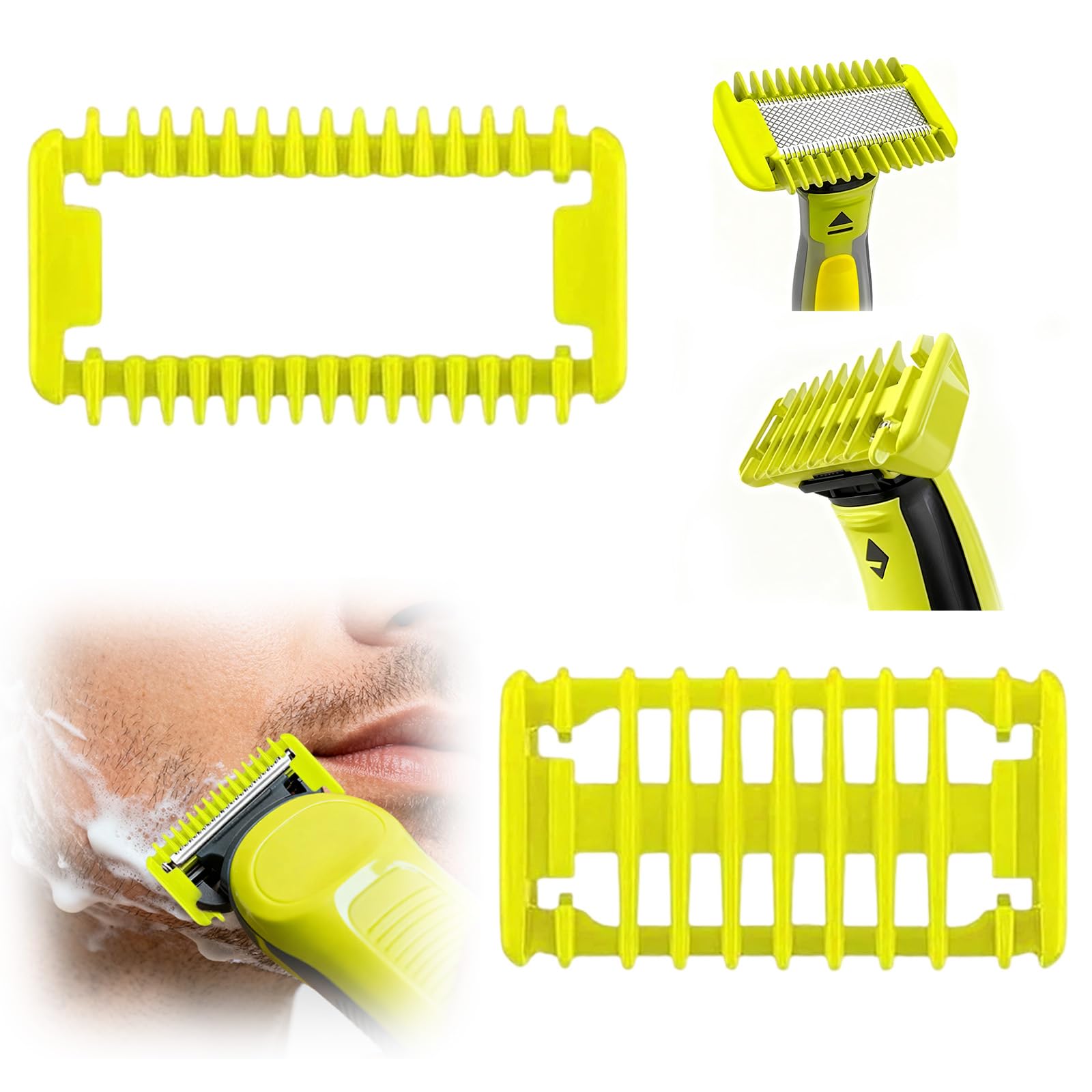 2 sztuki wymiennych ostrzy do Philips One Blade, odpowiednie do golarek Philips Qp25Xx/Qp26Xx/Qp65Xx/Qp66Xx, nasadki trymujące pasujące do One Blade