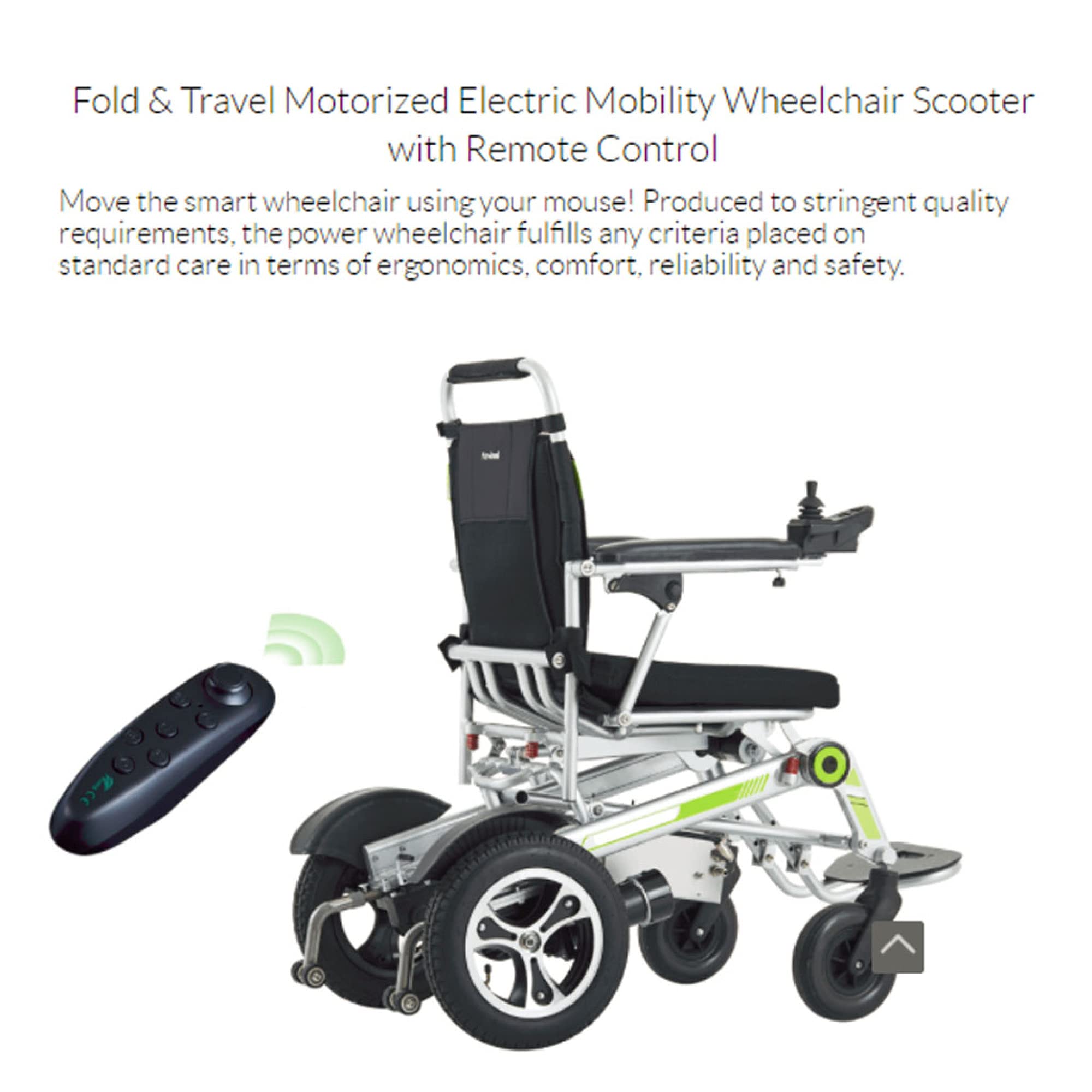 Silla de Ruedas eléctrica Ligera Power Mobility Smart Aid Silla de Ruedas, Plegable automático, Comodidad Estable