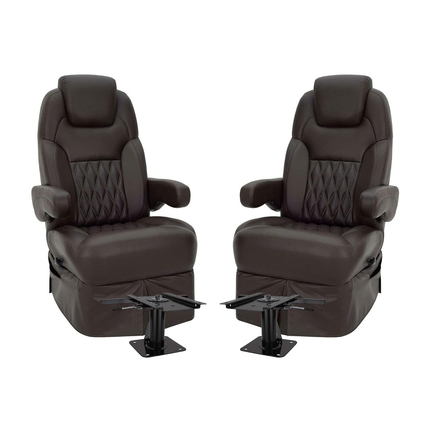 RecPro RV Captains Chair Driver & Passenger Set RV Furniture Optional Pedestal