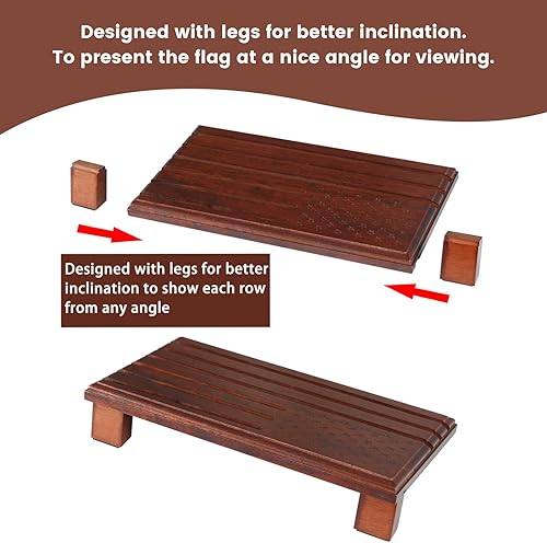 Miniatura 2 de PiaoHao Soporte de exhibición de monedas de desafío militar de 6 filas para escritorio moneda militar soporte de exhibición de madera maciza con