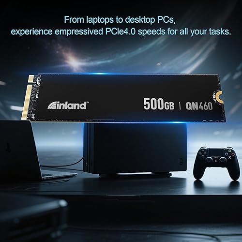 Miniatura 6 de INLAND QN460 SSD 500GB Gen4 NVMe M.2 Unidad interna de estado sólido para juegos, hasta 5,300 MBs, almacenamiento y memoria para laptop y PC de