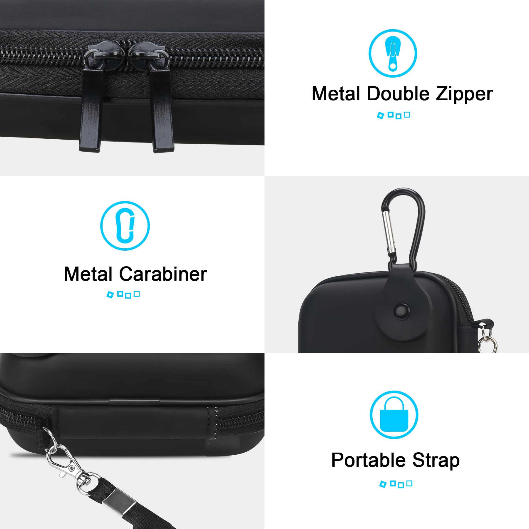 Lacdo Fundas para Discos Duros Externos para Seagate Portable/One Touch, WD Elements/My Passport, Toshiba Canvio Basics/Flex Portable Disco Duro Externo HDD 1TB 2TB 4TB 5TB 6TB, Negro