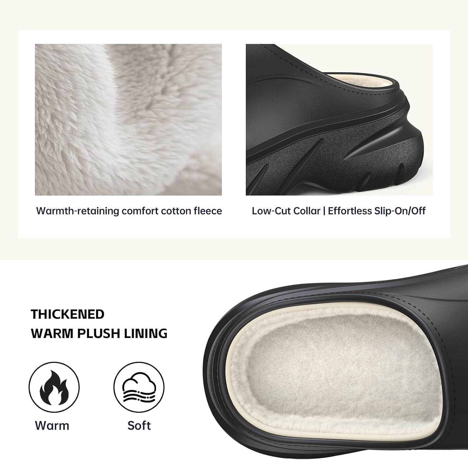 Unisex Waterproof Winter Slippers for Outdoor, Fuzzy Lined Non-Slip Snow Boot House Shoes with Rubber Sole, Indoor Outdoor Comfort for Cold Weather