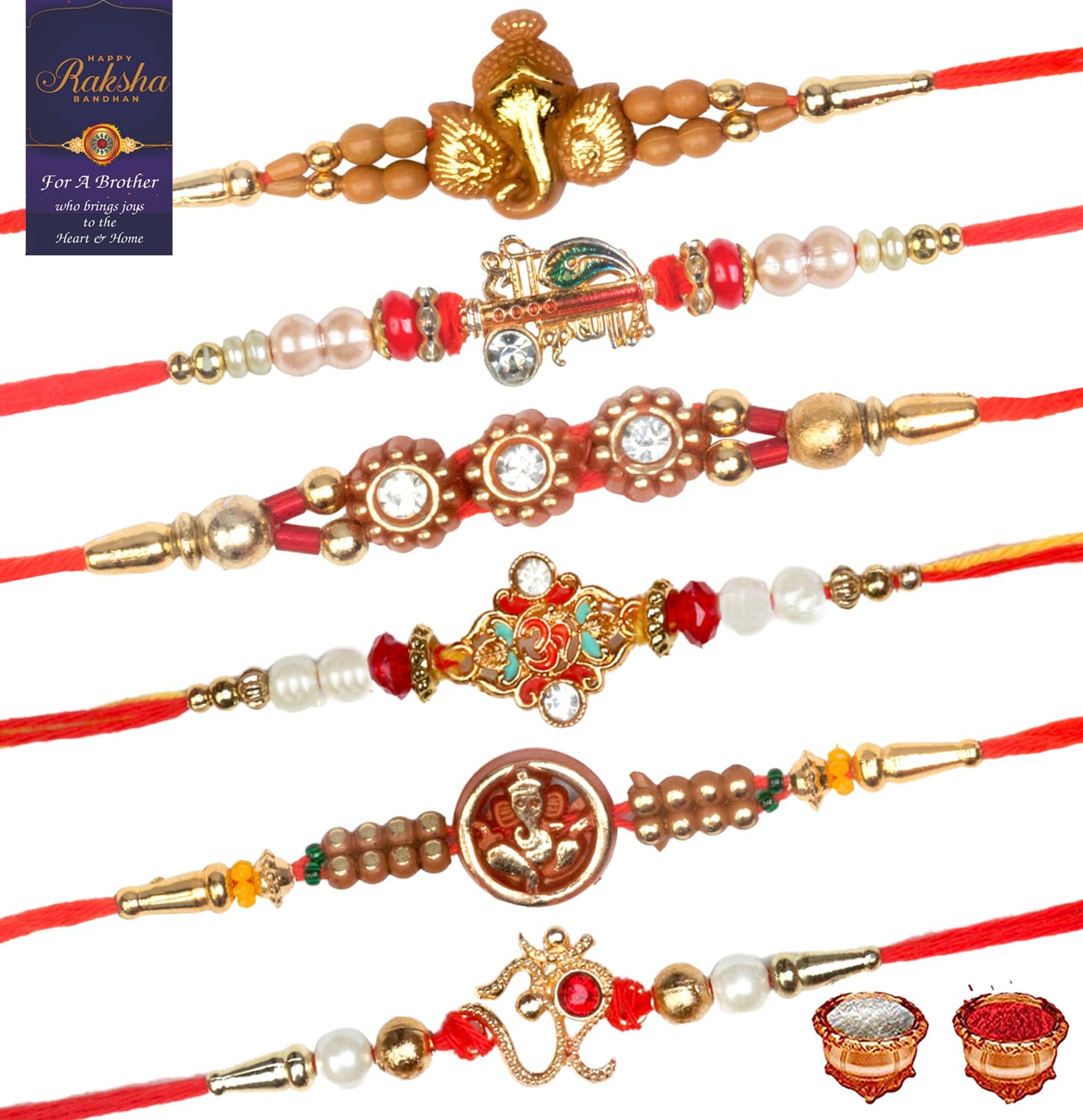 De Marquis Designer Rakhi Set Of 6 With Roli Chawal and Card For Rakshabandhan | Rakhi For Brother | Rakhi For Kids | Bhaiya Rakhi (B0CFS62G99) Amazon Price History, Amazon Price Tracker