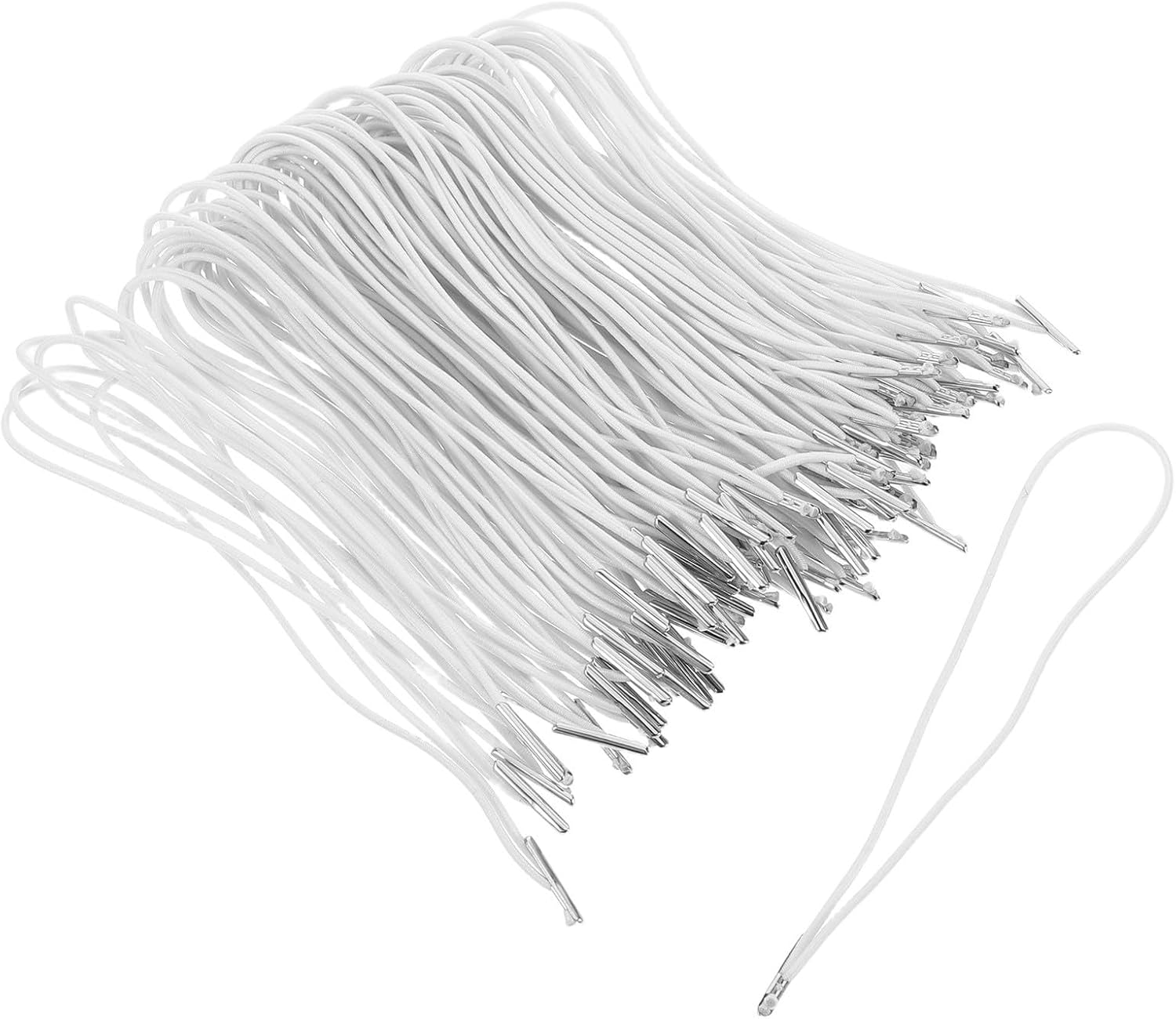 100pcs Elastic Cord with Metal Ends for Craft Projects and Menus