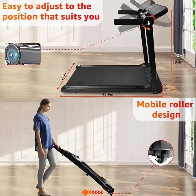 Caminadora Eléctrica Plegable 3 hp con Escritorio Removible, Capacidad 150 kg, Negra miniatura 4