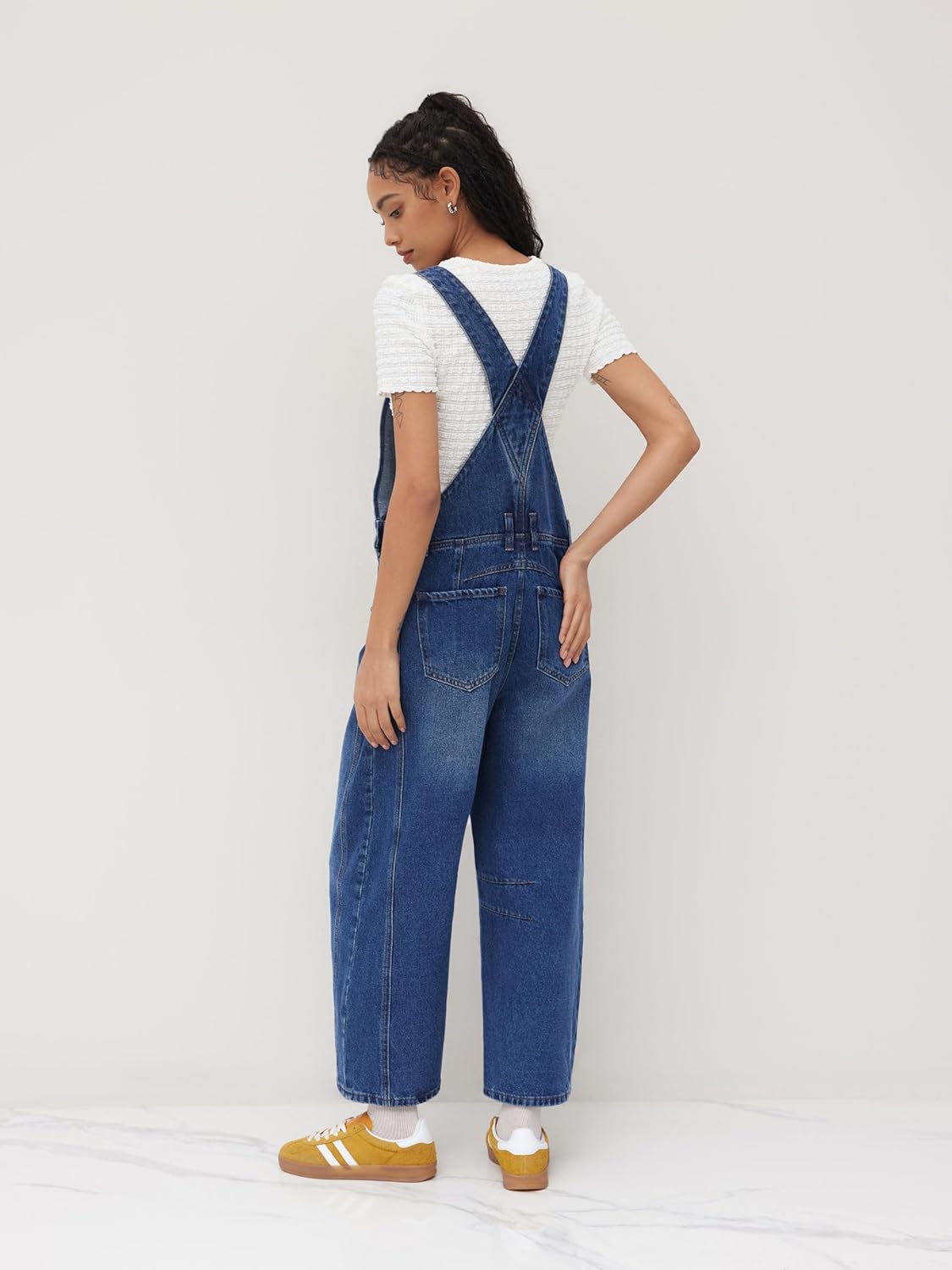 CIDER Overalls For Women Barrel Baggy Overall With Pockets Adjustable Strap Trendy Denim Jumpsuit