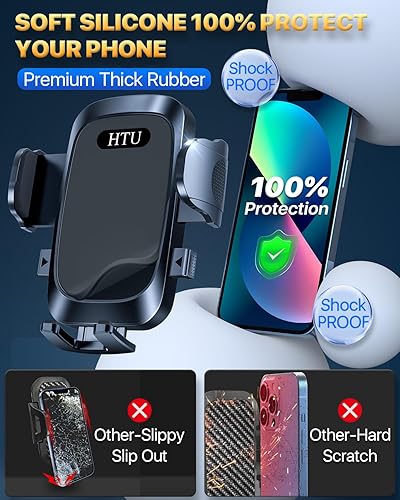 Miniatura 2 de HTU Soporte para teléfono de automóvil de grado militar real clip de succión y ventilación más fuerte mejorado 2025 Soporte de teléfono celular para